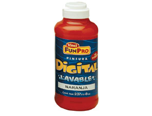 Pintura vinci para dedos naranja 237ml